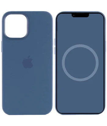 Чохол Silicone case (AAA) full with Magsafe and Animation для Apple iPhone 15 Pro (6.1") Синій / Winter blue