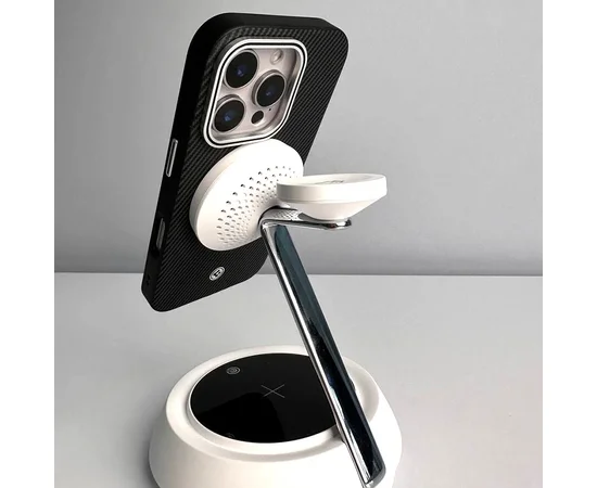 Чохол PC+Leather SGP with MagSafe для Apple iPhone 15 Pro (6.1") Carbon