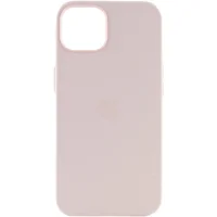 Чехол Silicone case (AAA) full with Magsafe and Animation для Apple iPhone 15 (6.1") Розовый / Light pink