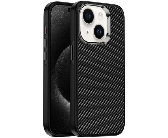 Чехол TPU+PC Carbon with MagSafe для Apple iPhone 15 (6.1") Black