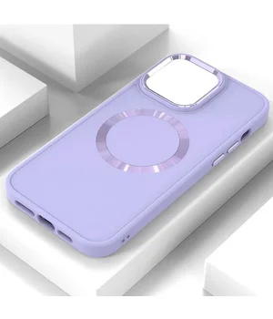 TPU чехол Bonbon Metal Style with MagSafe для Apple iPhone 15 (6.1") Сиреневый / Dasheen