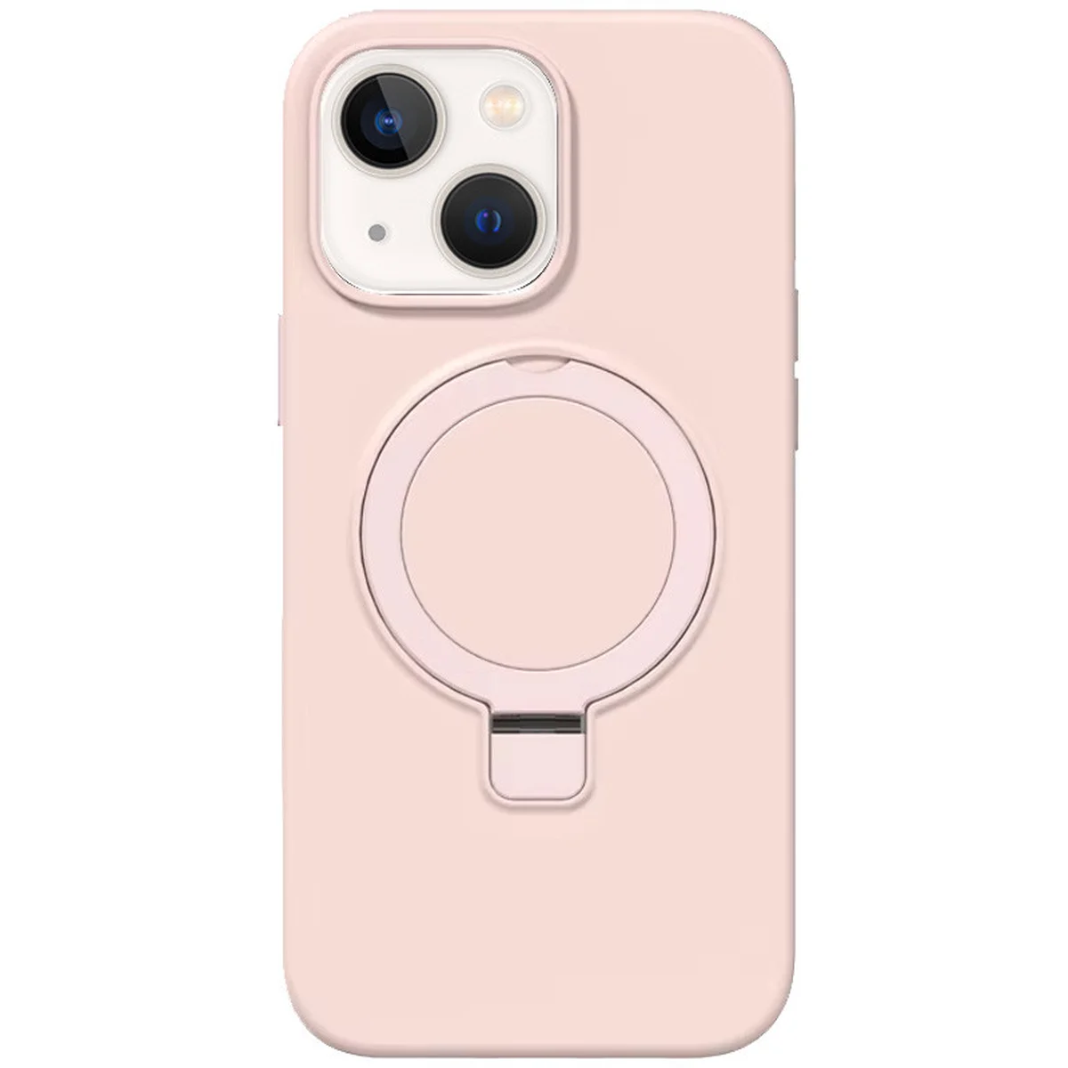 Чехол Silicone Case Full Protective NO LOGO with Ring для Apple iPhone 15 (6.1") Pink