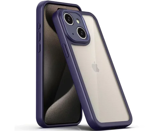 TPU чохол Transparent + Colour 1,5mm для Apple iPhone 15 (6.1") Purple