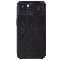 Кожаный чехол-книжка Nillkin Qin Pro Camshield для Apple iPhone 15 (6.1") Черный