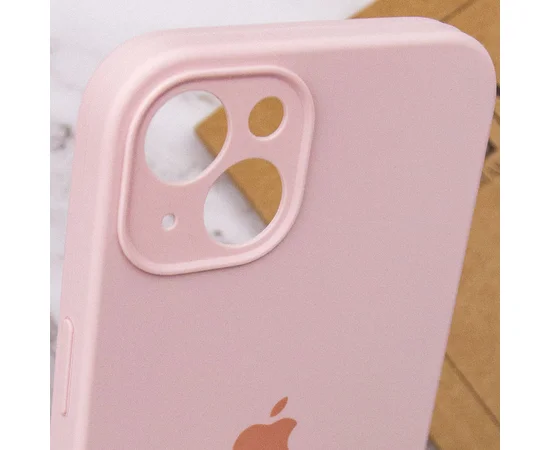 Чехол Silicone Case Full Camera Protective (AA) для Apple iPhone 15 (6.1") Розовый / Chalk Pink