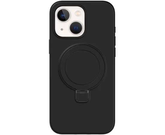 Чохол Silicone Case Full Protective NO LOGO with Ring для Apple iPhone 15 (6.1") Black