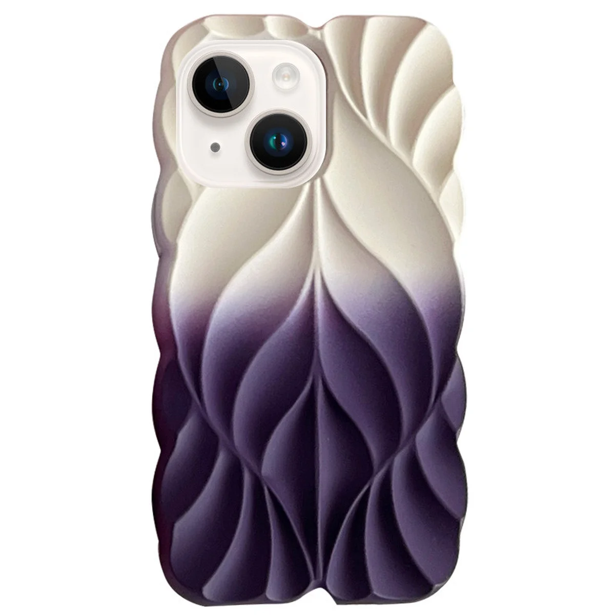TPU чехол Leaf для Apple iPhone 15 (6.1") White / Purple