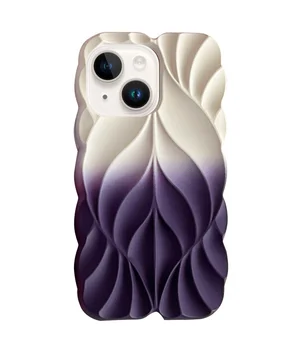 TPU чохол Leaf для Apple iPhone 15 (6.1") White / Purple