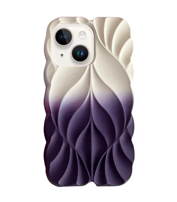 TPU чехол Leaf для Apple iPhone 15 (6.1") White / Purple