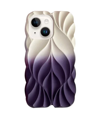 TPU чохол Leaf для Apple iPhone 15 (6.1") White / Purple