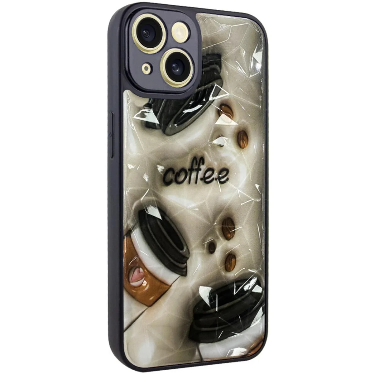 TPU+PC чехол Prisma Plushie для Apple iPhone 15 (6.1") Coffee