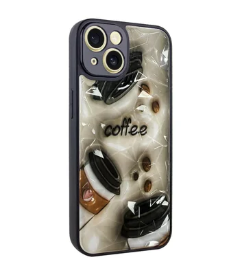 TPU+PC чехол Prisma Plushie для Apple iPhone 15 (6.1") Coffee