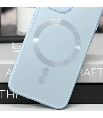 Чехол TPU+Glass Sapphire Midnight with MagSafe для Apple iPhone 15 (6.1") Голубой / Blue