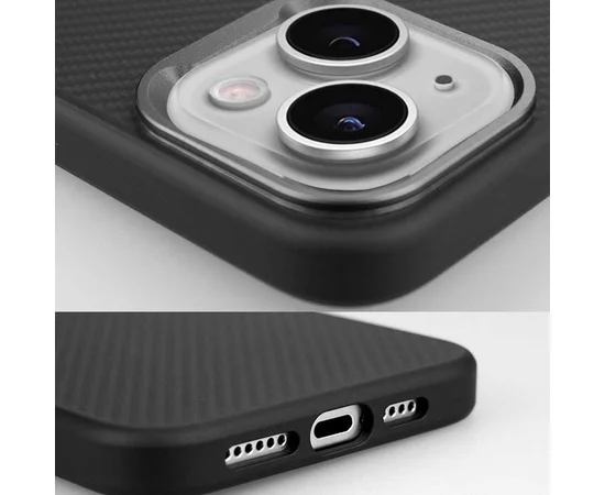 Чехол TPU+PC Carbon with MagSafe для Apple iPhone 15 (6.1") Black
