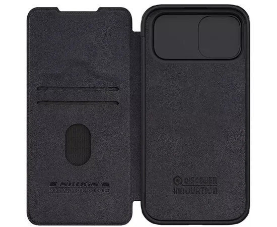 Шкіряний чохол-книжка Nillkin Qin Pro Camshield для Apple iPhone 15 (6.1") Чорний