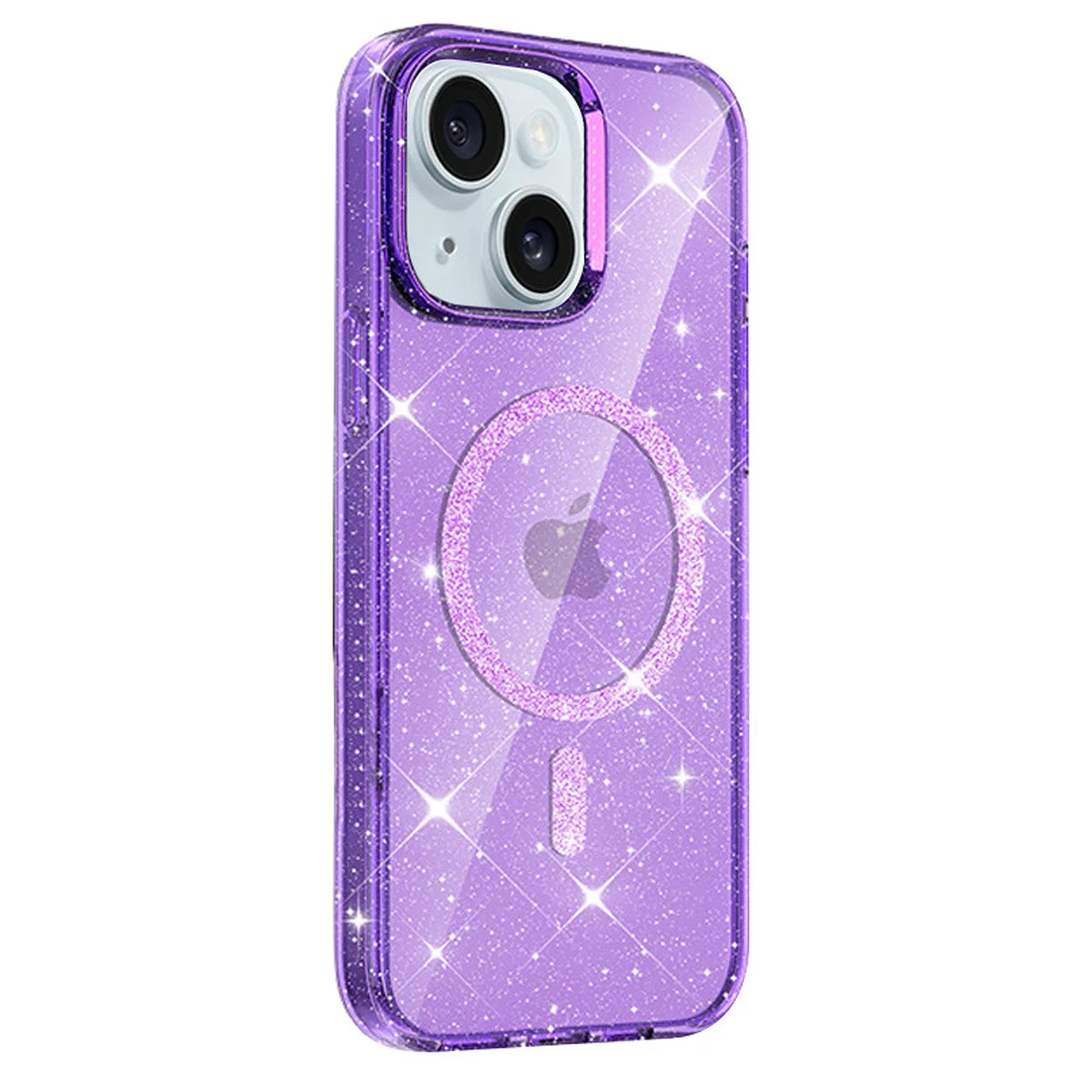 Чехол TPU Eclipse Sparkle (MagFit) для Apple iPhone 15 (6.1") Purple