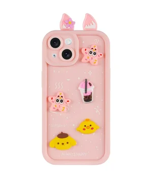 Чехол TPU Toys Case with Ears для Apple iPhone 15 (6.1") Light Pink