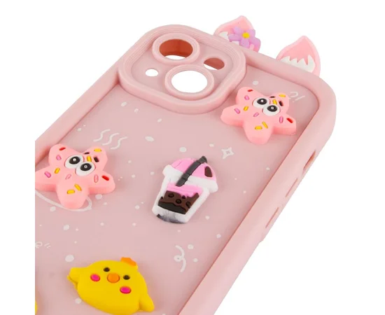 Чехол TPU Toys Case with Ears для Apple iPhone 15 (6.1") Light Pink