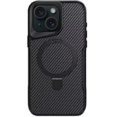 TPU+PC чохол Metal Buttons with MagSafe Carbon Ring для Apple iPhone 15 (6.1") Чорний