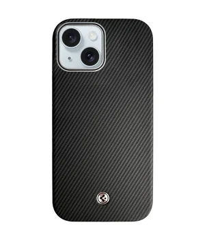 Чохол PC+Leather SGP with MagSafe для Apple iPhone 15 (6.1") Carbon