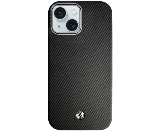 Чохол PC+Leather SGP with MagSafe для Apple iPhone 15 (6.1") Carbon