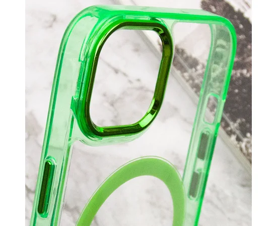 Чехол TPU Iris with MagSafe для Apple iPhone 15 (6.1") Салатовый