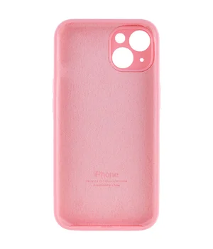 Чехол Silicone Case Full Camera Protective (AA) для Apple iPhone 15 (6.1") Розовый / Light pink