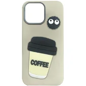 Чехол TPU Leather Toys для Apple iPhone 15 (6.1") Coffee / Sand
