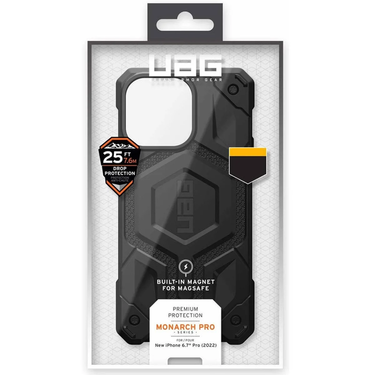 Ударопрочный чехол UAG Monarch Pro with MagSafe Leather для Apple iPhone 15 (6.1") Черный