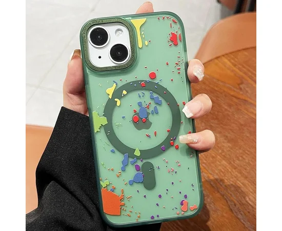 Чехол TPU+PC Flush with MagSafe для Apple iPhone 15 (6.1") Dark green