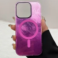 Чехол TPU Shiny Mountain (MagFit) для Apple iPhone 15 (6.1") Pink