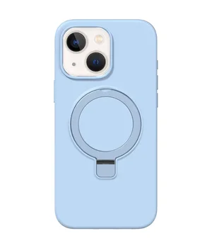 Чохол Silicone Case Full Protective NO LOGO with Ring для Apple iPhone 15 (6.1") Blue