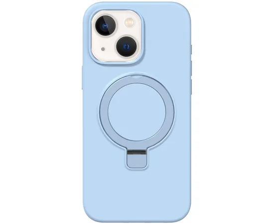 Чехол Silicone Case Full Protective NO LOGO with Ring для Apple iPhone 15 (6.1") Blue