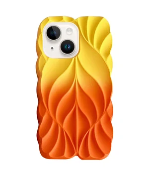 TPU чехол Leaf для Apple iPhone 15 (6.1") Yellow / Orange