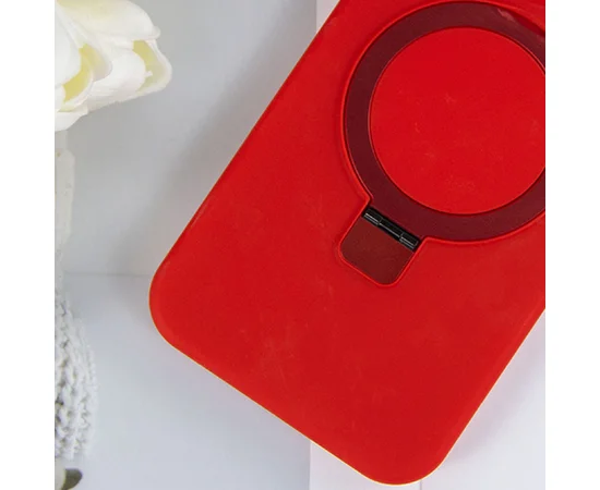 Чохол Silicone Case Full Protective NO LOGO with Ring для Apple iPhone 15 (6.1") Red