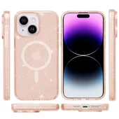 Чехол TPU Galaxy Sparkle (MagFit) для Apple iPhone 15 (6.1") Gold+Glitter