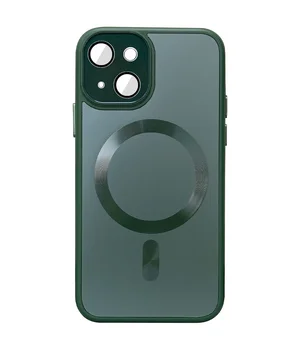 Чохол TPU+Glass Sapphire Midnight with MagSafe для Apple iPhone 15 (6.1") Зелений / Forest green