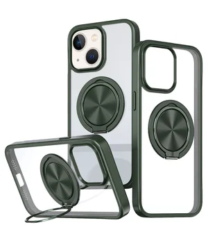 TPU+PC чехол Metal Ring with MagSafe для Apple iPhone 15 (6.1") Зеленый