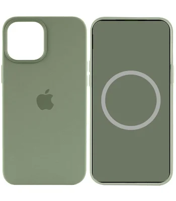Чехол Silicone case (AAA) full with Magsafe and Animation для Apple iPhone 15 (6.1") Зеленый / Cypress