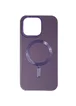 Кожаный чехол Bonbon Leather Metal Style with MagSafe для Apple iPhone 15 (6.1") Фиолетовый / Dark Purple