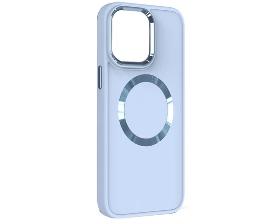 TPU чехол Bonbon Metal Style with MagSafe для Apple iPhone 15 (6.1") Голубой / Mist Blue