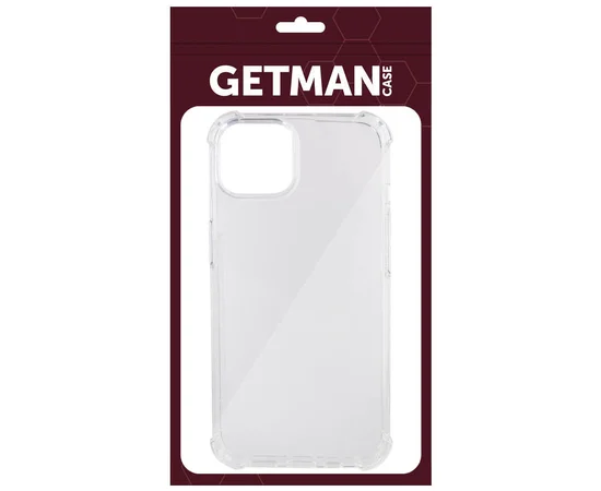TPU чехол GETMAN Ease logo усиленные углы для Apple iPhone 15 (6.1") Бесцветный (прозрачный)