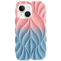 TPU чехол Leaf для Apple iPhone 15 (6.1") Pink / Blue