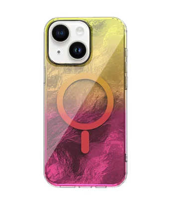 Чохол TPU Shiny Mountain (MagFit) для Apple iPhone 15 (6.1") Yellow / Pink