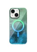 Чехол TPU Shiny Mountain (MagFit) для Apple iPhone 15 (6.1") Green / Blue