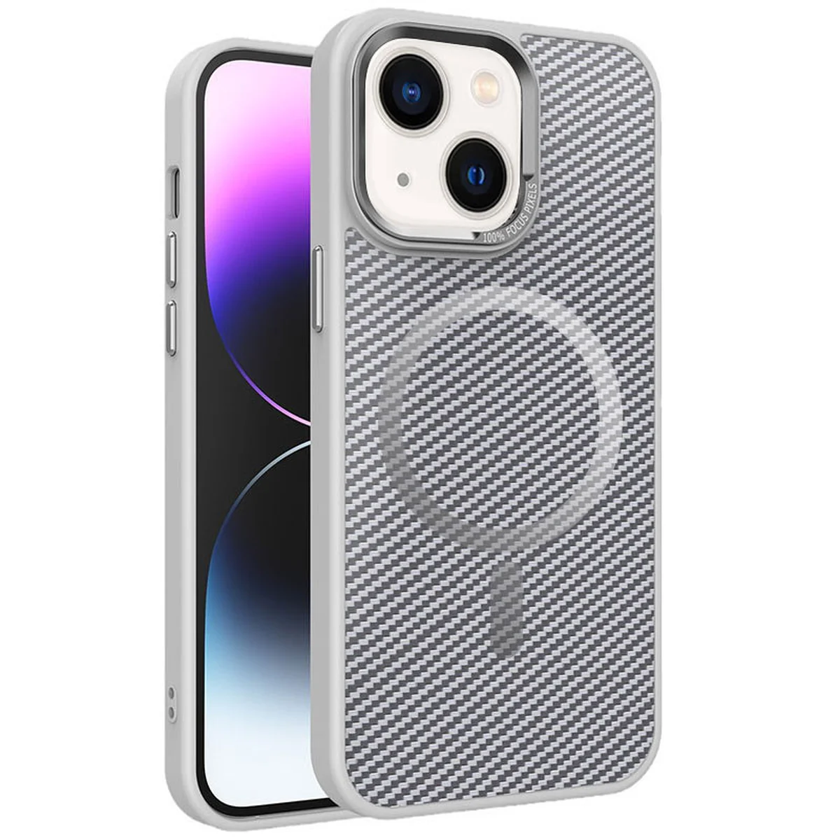 Чехол TPU+PC Carbon Mirage with MagSafe для Apple iPhone 15 (6.1") Grey