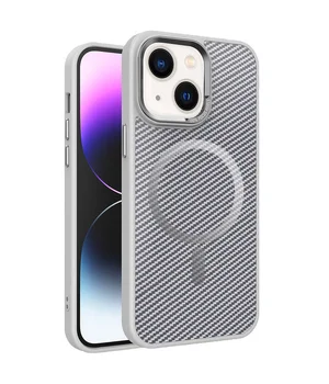 Чохол TPU+PC Carbon Mirage with MagSafe для Apple iPhone 15 (6.1") Grey