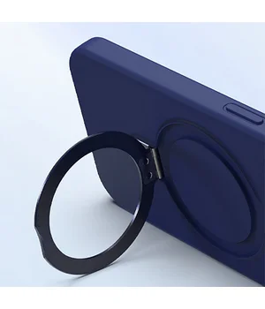 Чехол Silicone Case Full Protective NO LOGO with Ring для Apple iPhone 15 (6.1") Dark Blue