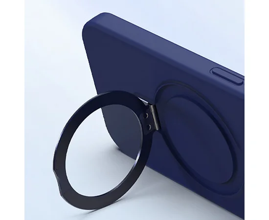 Чохол Silicone Case Full Protective NO LOGO with Ring для Apple iPhone 15 (6.1") Dark Blue