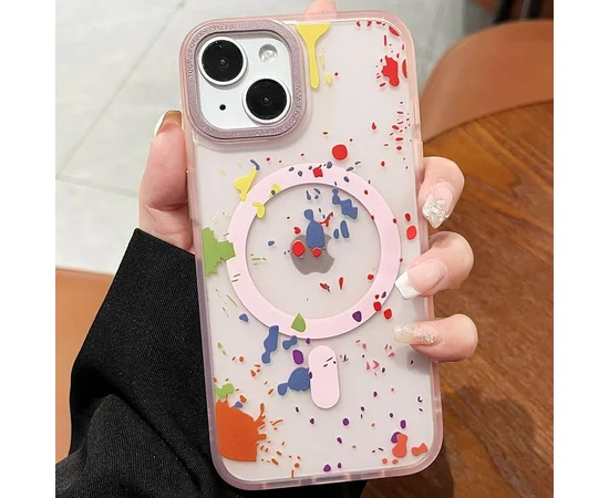 Чехол TPU+PC Flush with MagSafe для Apple iPhone 15 (6.1") Baby pink